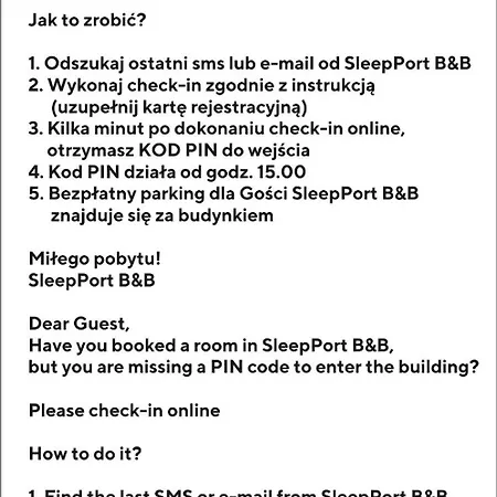 ベッド・アンド・ブレックファスト Sleep Port - Bezplatny Parking